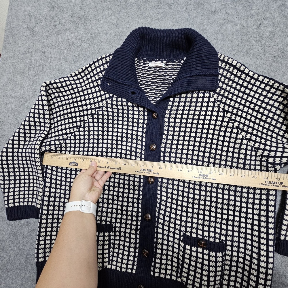 Francis Valentine Blue Natural Archie Cardigan Knit Sweater‎ XL Wool Cashmere - Picture 12 of 16
